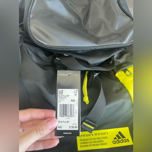 NWT ADIDAS W ID FLA BP BACKPACK BLACK/ NEON YELLOW main image 7